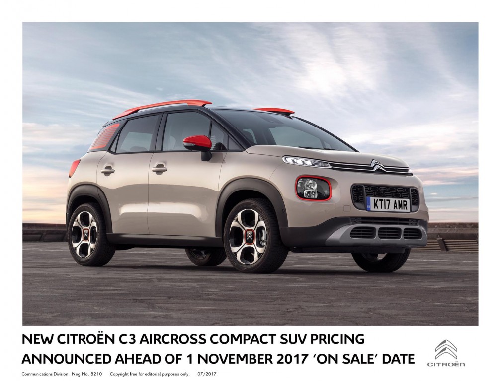 NEW CITROËN C3 AIRCROSS COMPACT SUV PRICING ANNOUNCED AHEAD OF 1 NOVEMBER 2017 ‘ON SALE’ DATE